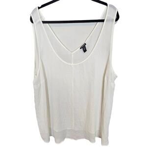 Torrid Top Scoop Neck Tank Top Plus Size Top Sleeveless Tank Top 4X White